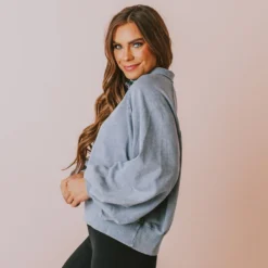 Vendor-unknown Elenoa 3/4 Snap Button Pullover Dusty Blue