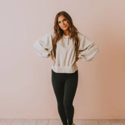 Vendor-unknown Tops Hattie Long Sleeve Pullover Natural