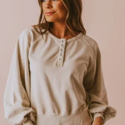 Vendor-unknown Tops Hattie Long Sleeve Pullover Natural