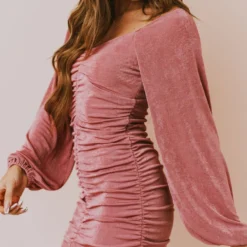 Lucy Avenue Dresses Elisabel Body Con Dress Dusty Pink