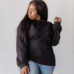 Vendor-unknown Tops Plus Size EXCLUSIVE! Ally Pocket Pullover With Back Zipper Black