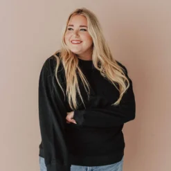 Vendor-unknown Tops Plus Size EXCLUSIVE! Ally Pocket Pullover With Back Zipper Black