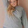 Vendor-unknown Plus Size EXCLUSIVE! Ally Pocket Pullover With Back Zipper Grey Tops