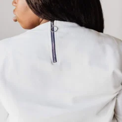 Vendor-unknown Plus Size EXCLUSIVE! Ally Pocket Pullover With Back Zipper Ivory