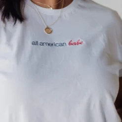 Tops All American Babe Embroidered Tee