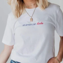 Tops All American Babe Embroidered Tee