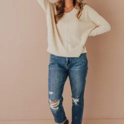 Vendor-unknown Blanche V Neck Sweater Natural