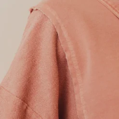 Vendor-unknown Dolly Button Up Sweatshirt Dusty Pink Tops