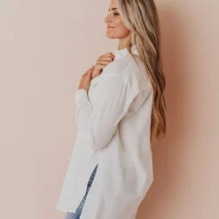 Vendor-unknown Tops Donnie Button Down Top Ivory