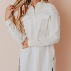Vendor-unknown Tops Donnie Button Down Top Ivory