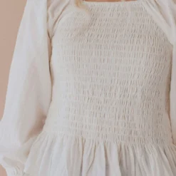Vendor-unknown Tops Ellen Smocked Blouse Ivory
