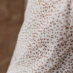 Vendor-unknown Evalyn Flocked Leopard Puff Sleeve Top Ivory Tops