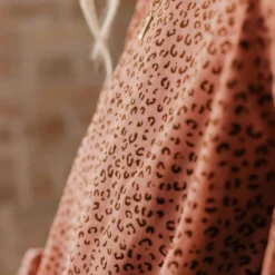 Vendor-unknown Evalyn Flocked Leopard Puff Sleeve Top Peach Tops