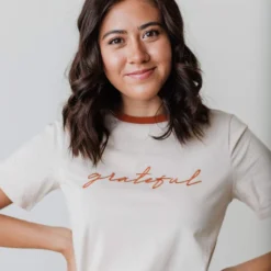 Vendor-unknown Grateful Embroidered Tee Tops