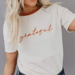 Vendor-unknown Grateful Embroidered Tee Tops