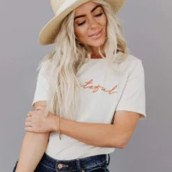 Vendor-unknown Grateful Embroidered Tee Tops