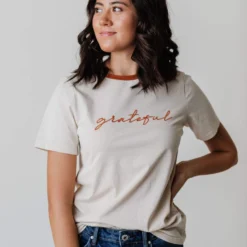 Vendor-unknown Grateful Embroidered Tee Tops