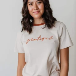 Vendor-unknown Grateful Embroidered Tee Tops