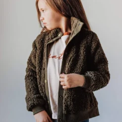 Vendor-unknown Marshall Teddy Bomber Jacket Olive KIDS