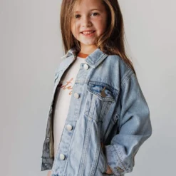 Vendor-unknown EXCLUSIVE! Shirley Denim Jacket With Leopard Lined Pockets KIDS Kid's