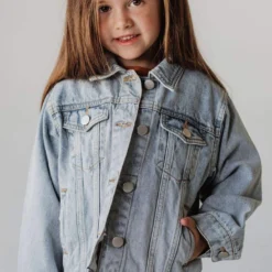 Vendor-unknown EXCLUSIVE! Shirley Denim Jacket With Leopard Lined Pockets KIDS Kid's