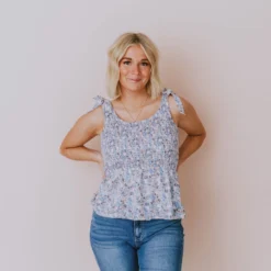 Hayden Los Angelos Georgia Floral Smocked Top Tops