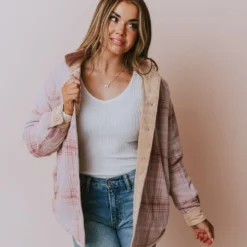 Lucy Avenue Tops Olivia Reversible Corduroy Jacket Camel