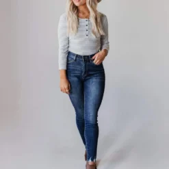 Vendor-unknown Jake Button Down Stripe Bodysuit Tops