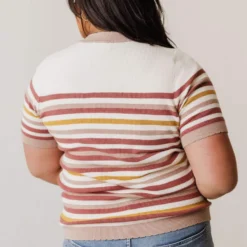Vendor-unknown Tops Plus Size Janna Striped Sweater Top
