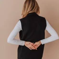 Vendor-unknown Kait Sleeveless Sweater Vest Black