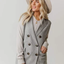 Vendor-unknown Kait Sleeveless Sweater Vest Heather Grey