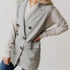 Vendor-unknown Kait Sleeveless Sweater Vest Heather Grey