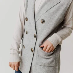 Vendor-unknown Kait Sleeveless Sweater Vest Heather Grey 10 Vendor-unknown Kait Sleeveless Sweater Vest Heather Grey