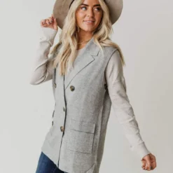 Vendor-unknown Kait Sleeveless Sweater Vest Heather Grey 11 Vendor-unknown Kait Sleeveless Sweater Vest Heather Grey