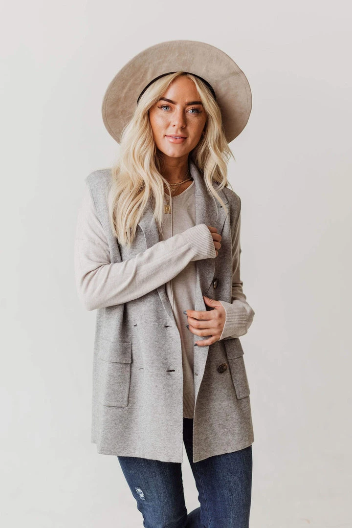 Vendor-unknown Kait Sleeveless Sweater Vest Heather Grey 8 Vendor-unknown Kait Sleeveless Sweater Vest Heather Grey