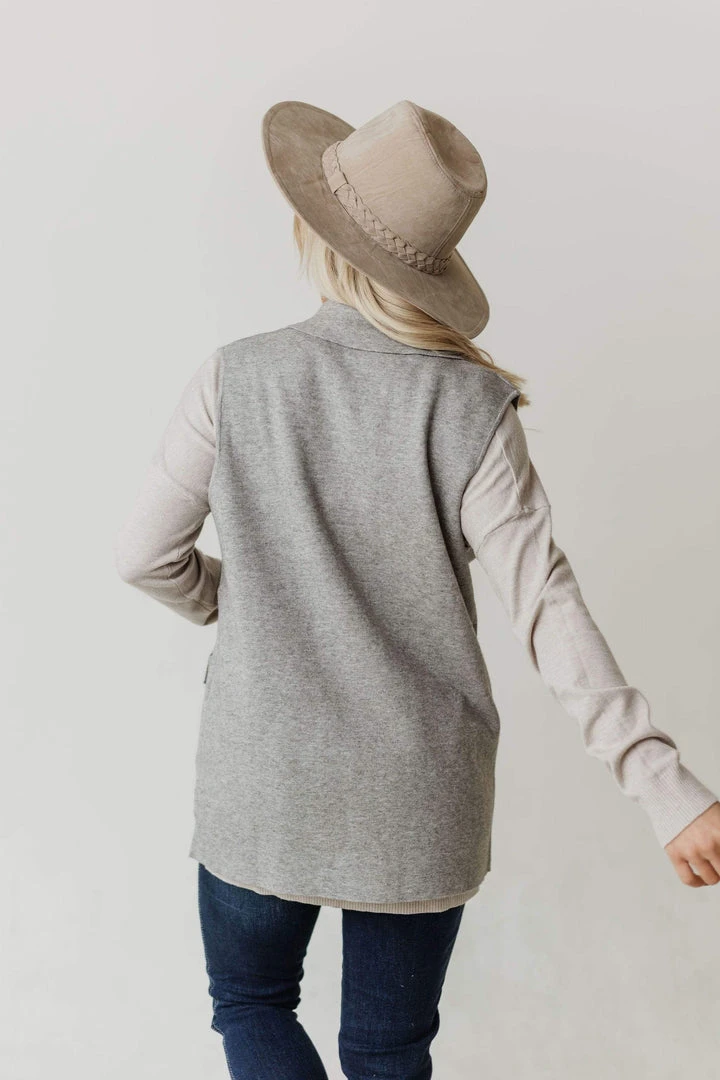 Vendor-unknown Kait Sleeveless Sweater Vest Heather Grey 7 Vendor-unknown Kait Sleeveless Sweater Vest Heather Grey