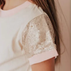 Vendor-unknown KIDS Sequin Sleeve Tee Pink