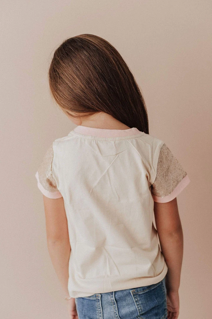 Vendor-unknown KIDS Sequin Sleeve Tee Pink 10 Vendor-unknown KIDS Sequin Sleeve Tee Pink