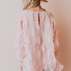 Vendor-unknown Lena Textured Top Blush Tops