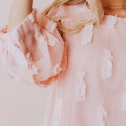 Vendor-unknown Lena Textured Top Blush Tops