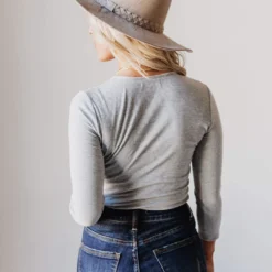 Vendor-unknown Lina Ribbed Jersey Bodysuit Heather Grey