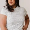 Vendor-unknown Plus Size Lizzy Polkadot Tee Shirt Ivory Tops
