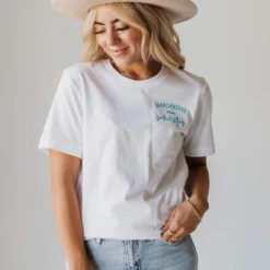 Tops Margaritas With My Señoritas Embroidered Tee