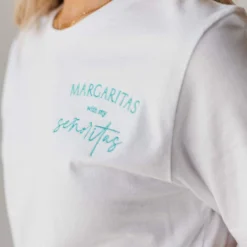 Tops Margaritas With My Señoritas Embroidered Tee