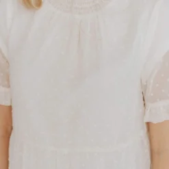 Vendor-unknown Mariam Swiss Dot Blouse Cream Tops