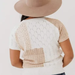 Vendor-unknown Mary Color Block Knit Sweater Ivory