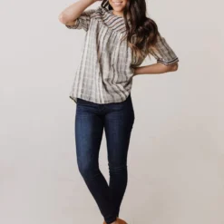 Vendor-unknown May Striped Top Navy