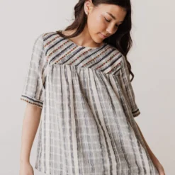 Vendor-unknown May Striped Top Navy