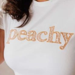 Vendor-unknown Tops Plus Size Peachy Embroidered Tee