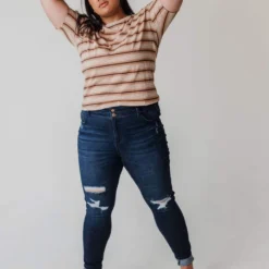 Vendor-unknown Tops PLUS Hunter Striped Tee Camel 9 Vendor-unknown Tops PLUS Hunter Striped Tee Camel